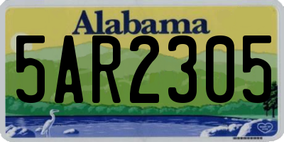 AL license plate 5AR2305