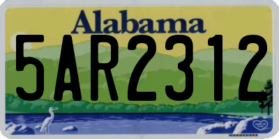 AL license plate 5AR2312