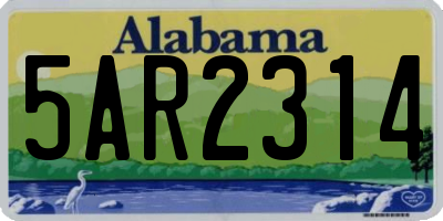 AL license plate 5AR2314