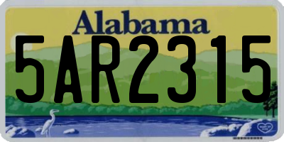 AL license plate 5AR2315