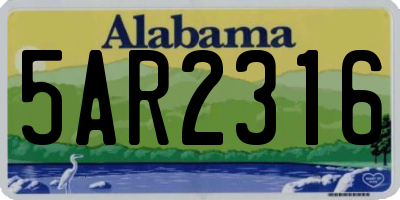 AL license plate 5AR2316