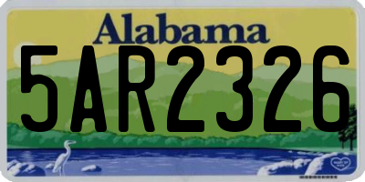 AL license plate 5AR2326