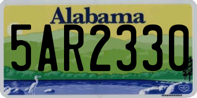 AL license plate 5AR2330