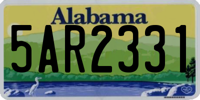 AL license plate 5AR2331