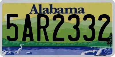 AL license plate 5AR2332