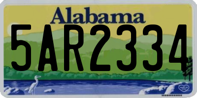 AL license plate 5AR2334