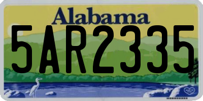 AL license plate 5AR2335