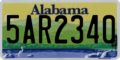 AL license plate 5AR2340