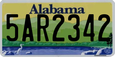AL license plate 5AR2342