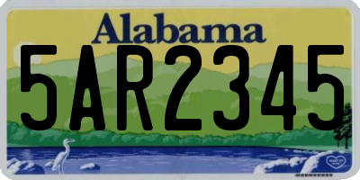 AL license plate 5AR2345