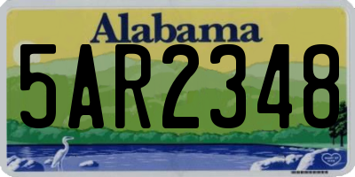 AL license plate 5AR2348