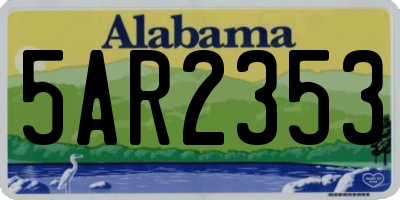 AL license plate 5AR2353