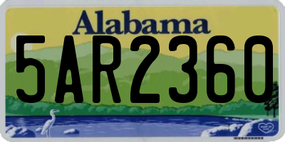 AL license plate 5AR2360