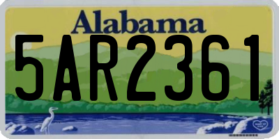 AL license plate 5AR2361
