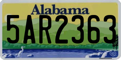 AL license plate 5AR2363