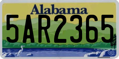 AL license plate 5AR2365