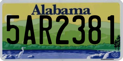 AL license plate 5AR2381