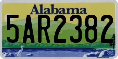 AL license plate 5AR2382