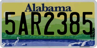 AL license plate 5AR2385