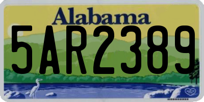 AL license plate 5AR2389
