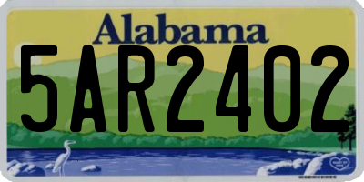 AL license plate 5AR2402