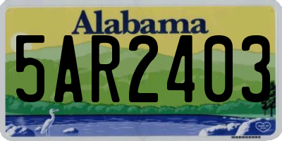 AL license plate 5AR2403