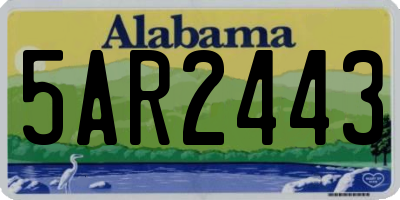 AL license plate 5AR2443