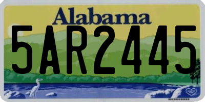 AL license plate 5AR2445