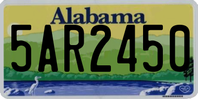 AL license plate 5AR2450