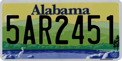AL license plate 5AR2451