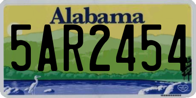 AL license plate 5AR2454