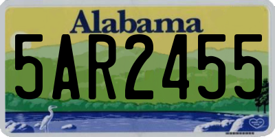 AL license plate 5AR2455