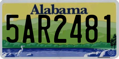 AL license plate 5AR2481
