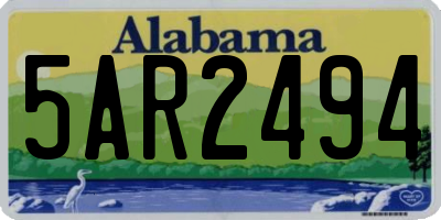 AL license plate 5AR2494