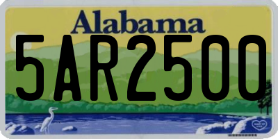 AL license plate 5AR2500
