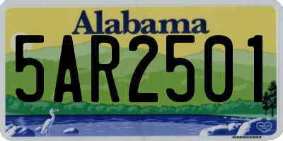 AL license plate 5AR2501