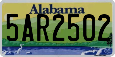 AL license plate 5AR2502