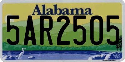 AL license plate 5AR2505