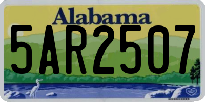 AL license plate 5AR2507