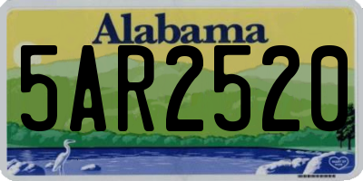 AL license plate 5AR2520