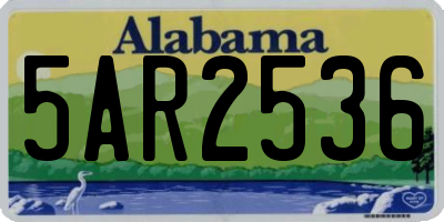 AL license plate 5AR2536