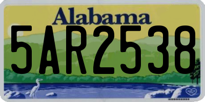 AL license plate 5AR2538