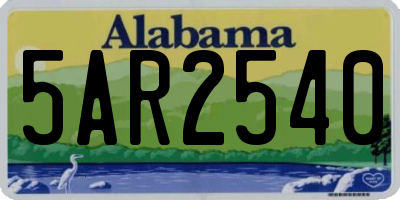 AL license plate 5AR2540