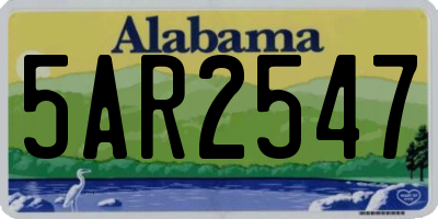 AL license plate 5AR2547