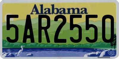AL license plate 5AR2550