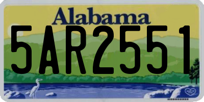 AL license plate 5AR2551