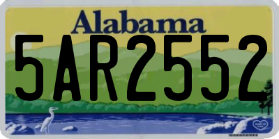AL license plate 5AR2552