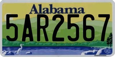 AL license plate 5AR2567