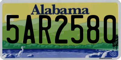 AL license plate 5AR2580