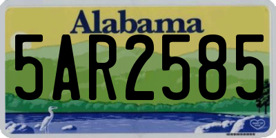 AL license plate 5AR2585